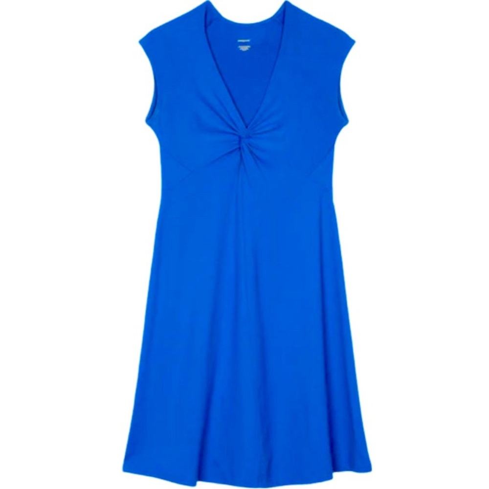 Patagonia Royal Blue V-Neck Cap Sleeve Twist-Front Dress